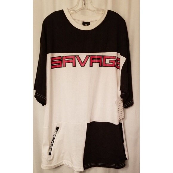 Red Ape Other - Savage Men's Tee Shirt Size 4X Zipper Pocket Colorblock Design New with Tags